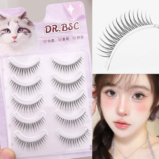 Manga Cosplay Wispy False Eyelashes – 5 Pairs Cluster Lashes False Eyelashes Peaceful Pleasures Health and Wellness