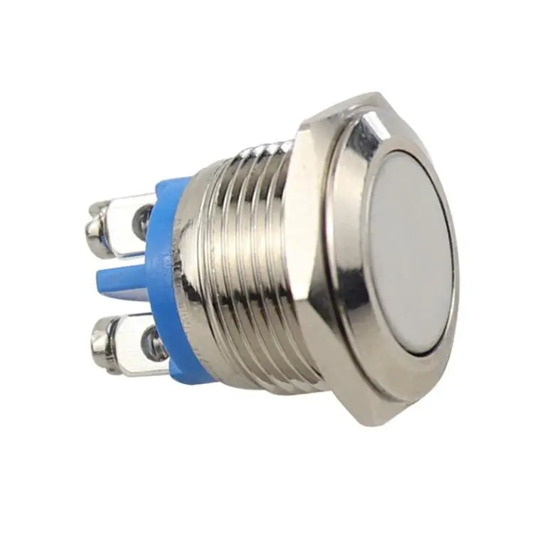 12V Metal Waterproof Push Button Momentary NO Switch Start Flat Head