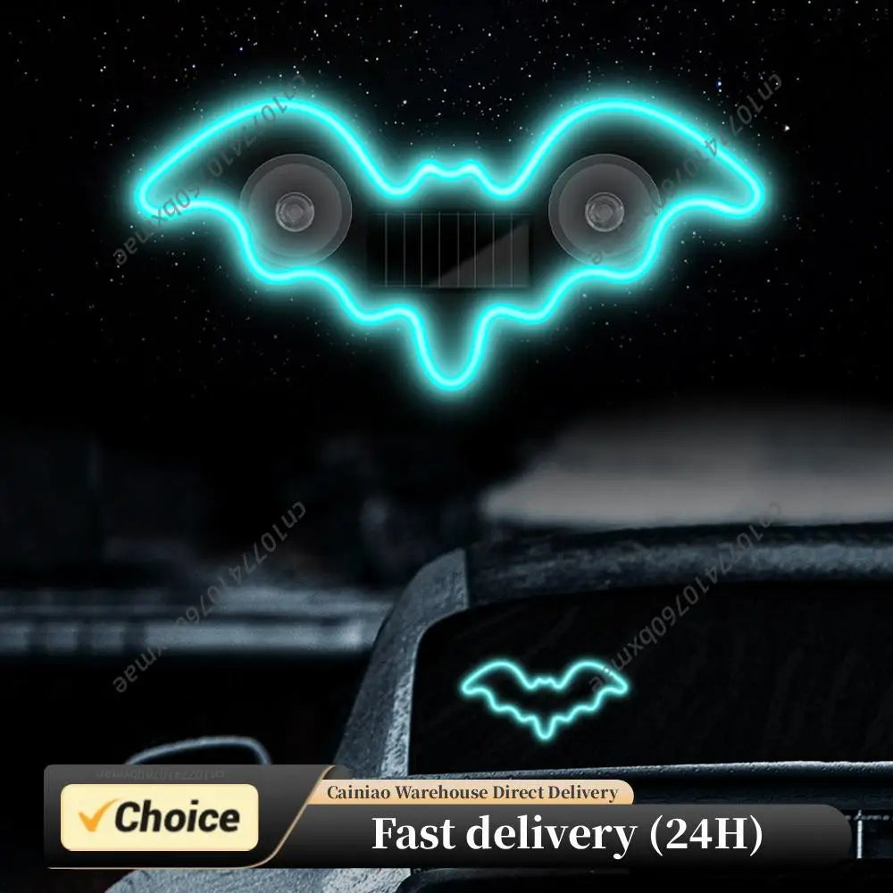 Solar LED Wireless Bat Light USB Rechargeable Interior Ambient Glow Lamp Atmosphere Breathing Lamp for Car Truck RV Front Window Peaceful Pleasures Health and Wellness