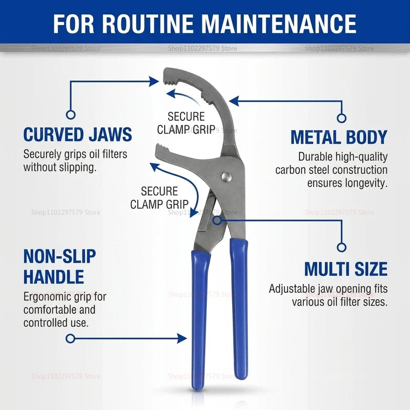 Adjustable Oil Filter Wrench Pliers Clamp Type Removal Tool 9 iInch 12 Inch Steel Oil filter pliers for Auto Oil Change Peaceful Pleasures Health and Wellness