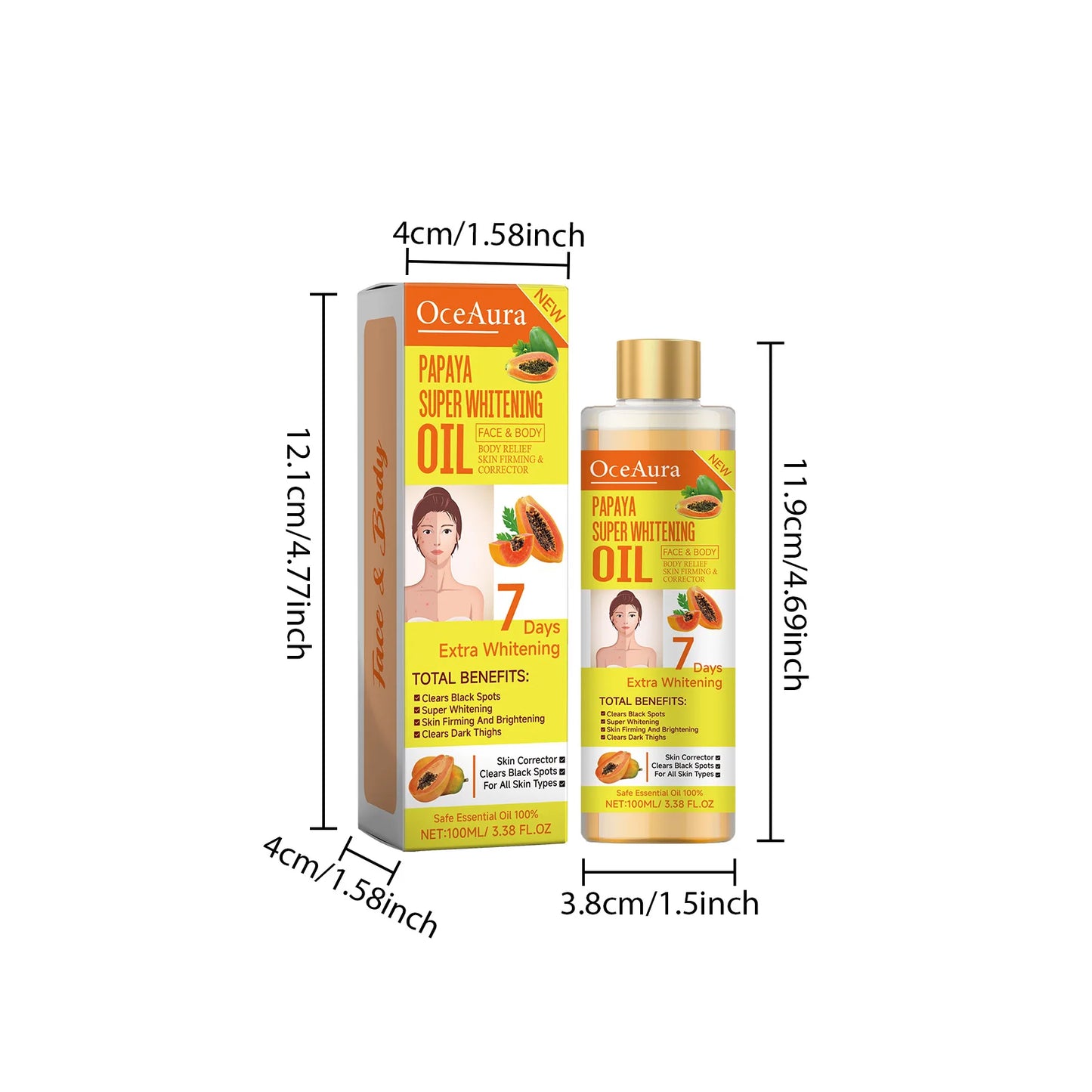 Papaya Whitening Body Oil – Brightening & Moisturizing Skin