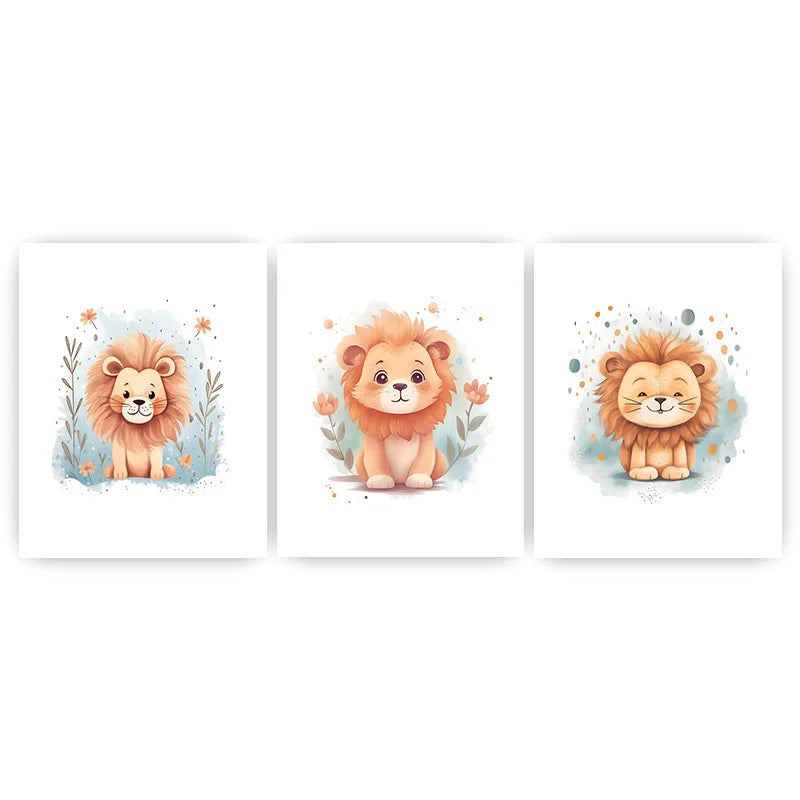 Nordic Lion Canvas Wall Art for Nursery & Kids Room | TAAWAA Canvas Wall Art Peaceful Pleasures Health and Wellness 01 50x70cm NoFrame China Mainland