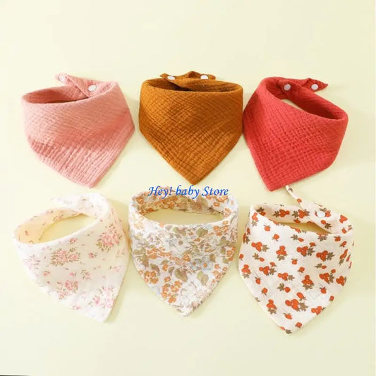 6-Pack Muslin Cotton Baby Bibs – Soft Drool & Feeding Bibs Baby Feeding Bibs Peaceful Pleasures Health and Wellness