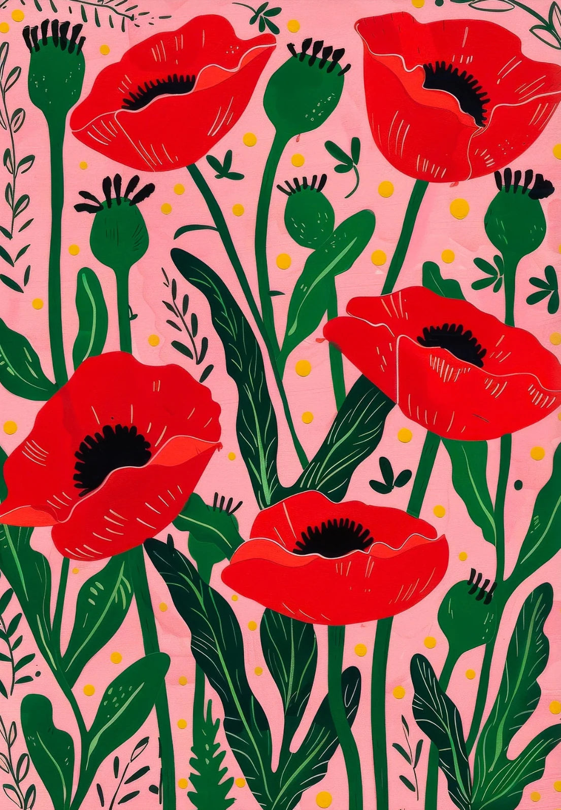 Abstract Floral Canvas Wall Art Print – Modern Botanical Poster Canvas Wall Art Print Peaceful Pleasures Health and Wellness 16 20x30cm Unframed