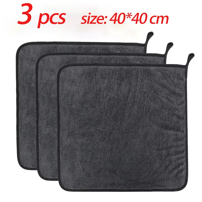 40*60/40cm Car Wash Towel 600GSM Microfiber Double-Sided Ultra Absorbent Car Wash Cloth Cleaning Drying Towel Washing Accessorie Peaceful Pleasures Health and Wellness 40x40x3pcs