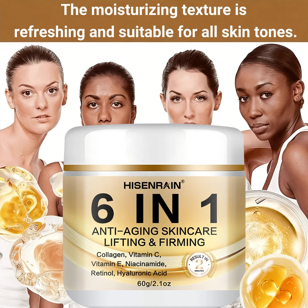 HISENRAIN 6-in-1 Anti-Aging Firming Cream – Wrinkle Reducer, Tightening & Rejuvenating Cream for Face. Peaceful Pleasures Health and Wellness