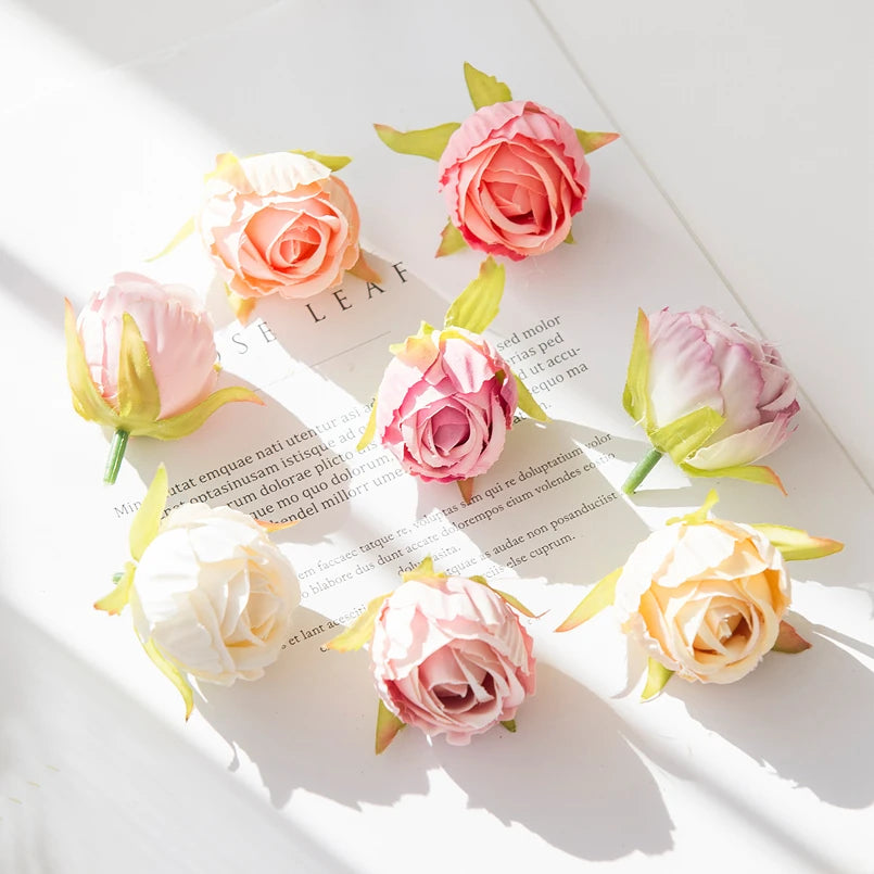 Silk Rose Flower Heads for Wedding & Home Décor | 10/30 Pcs
