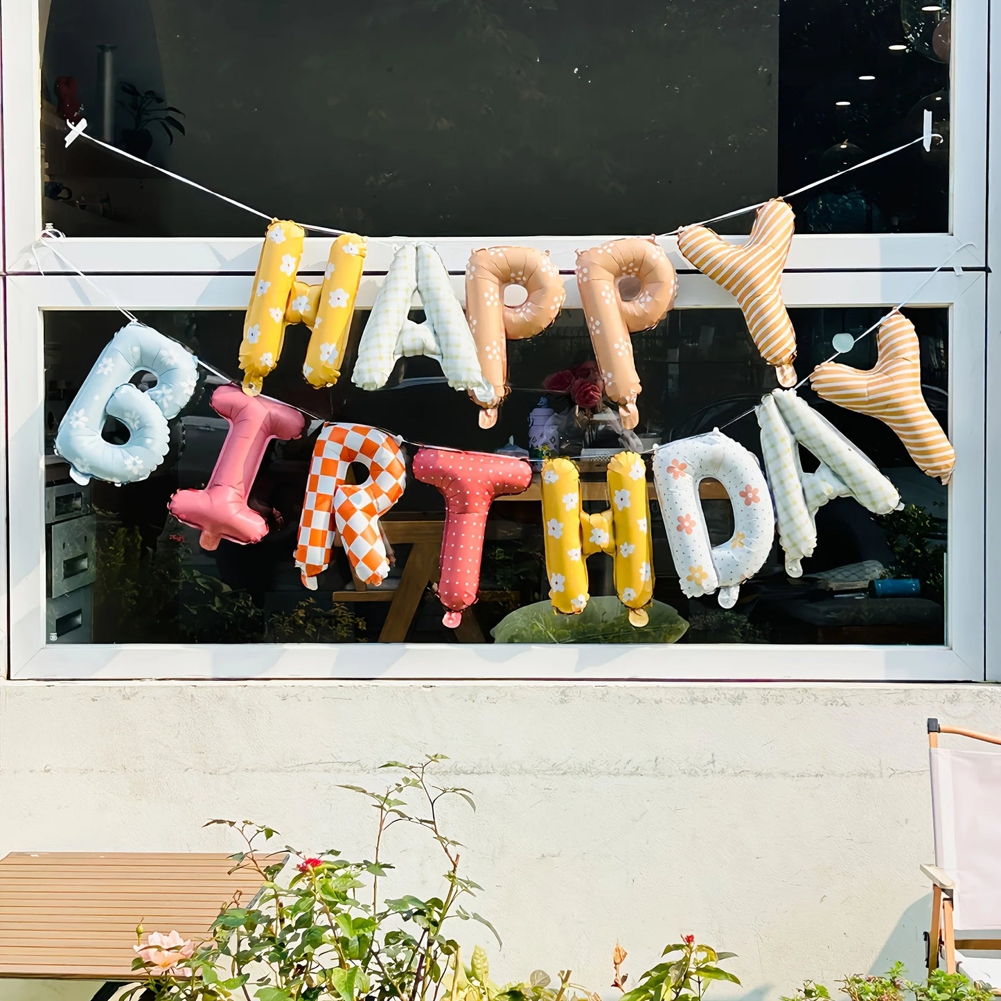 Happy Birthday Balloon Banner -16 Inch Foil Letters Balloons, Reusable Birthday Decorations and Party Supplies, Suitable Peaceful Pleasures Health and Wellness