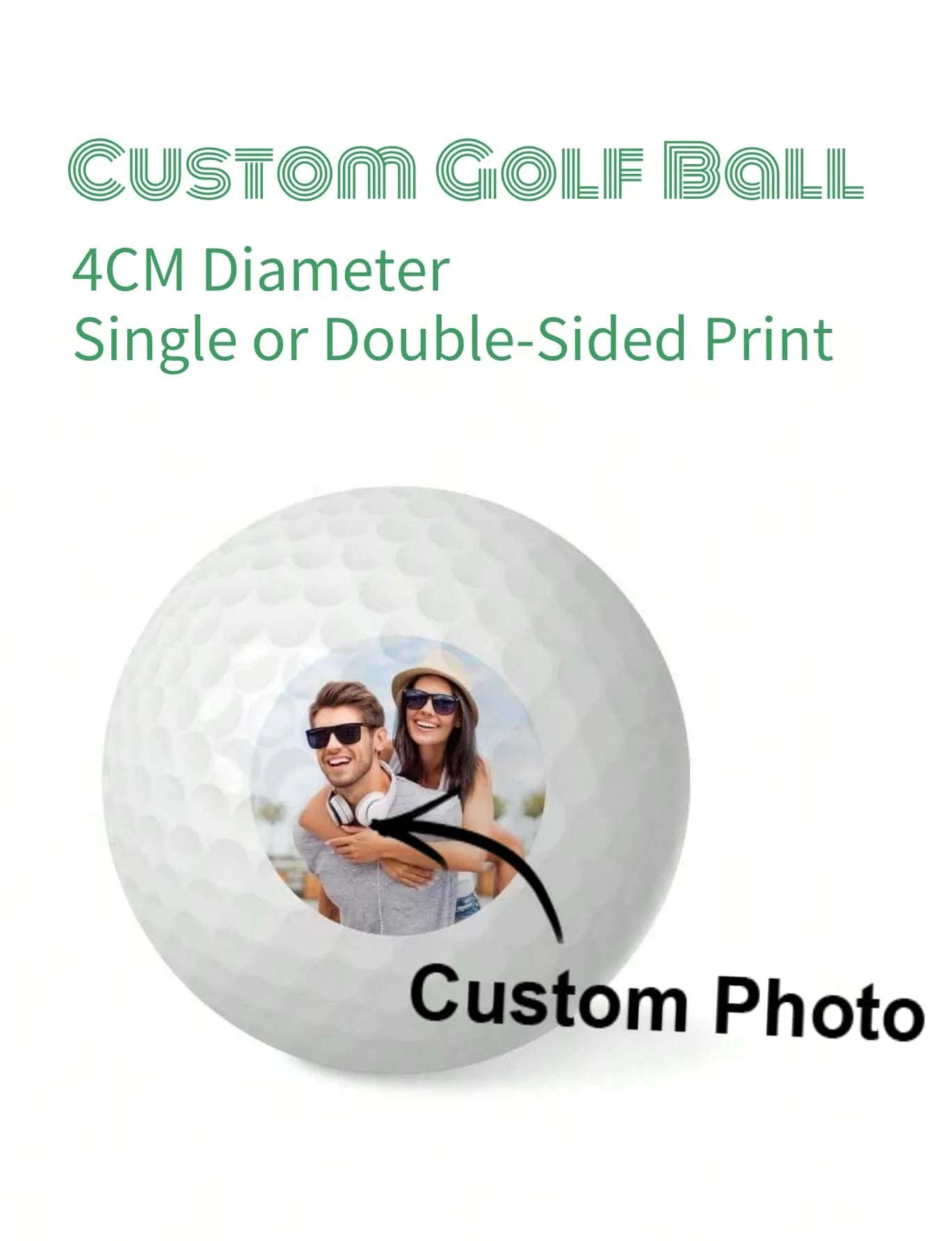 Custom Photo Golf Ball Personalized Face Image Text Gift For Golfer Dad Husband Friend Father Day Birthday Valentine Christmas Peaceful Pleasures Health and Wellness