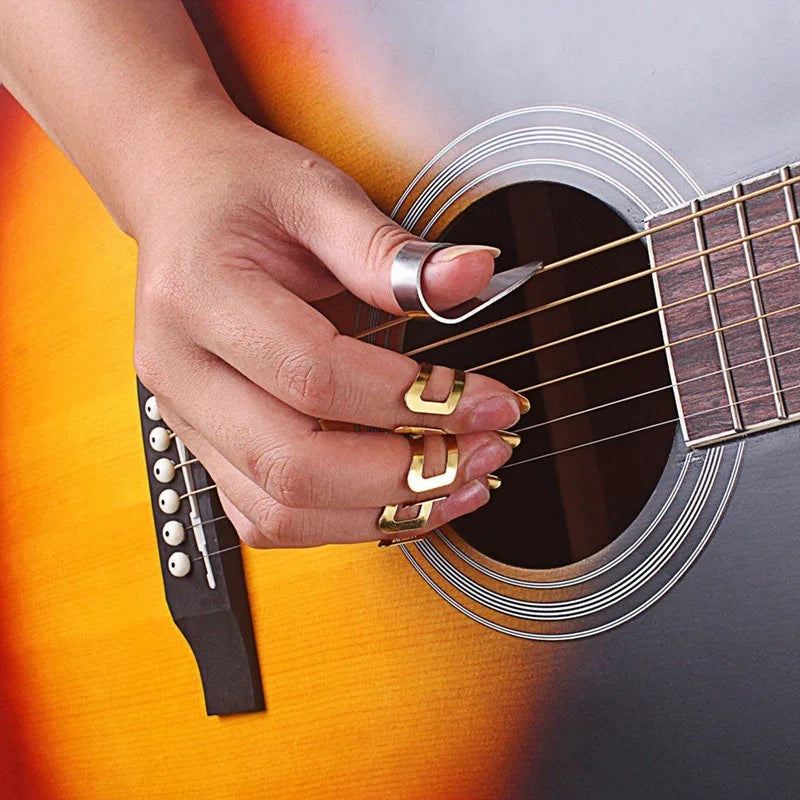 3 Metal Finger Picks 1 Thumb Pick Guitar Fingerpicks Banjo