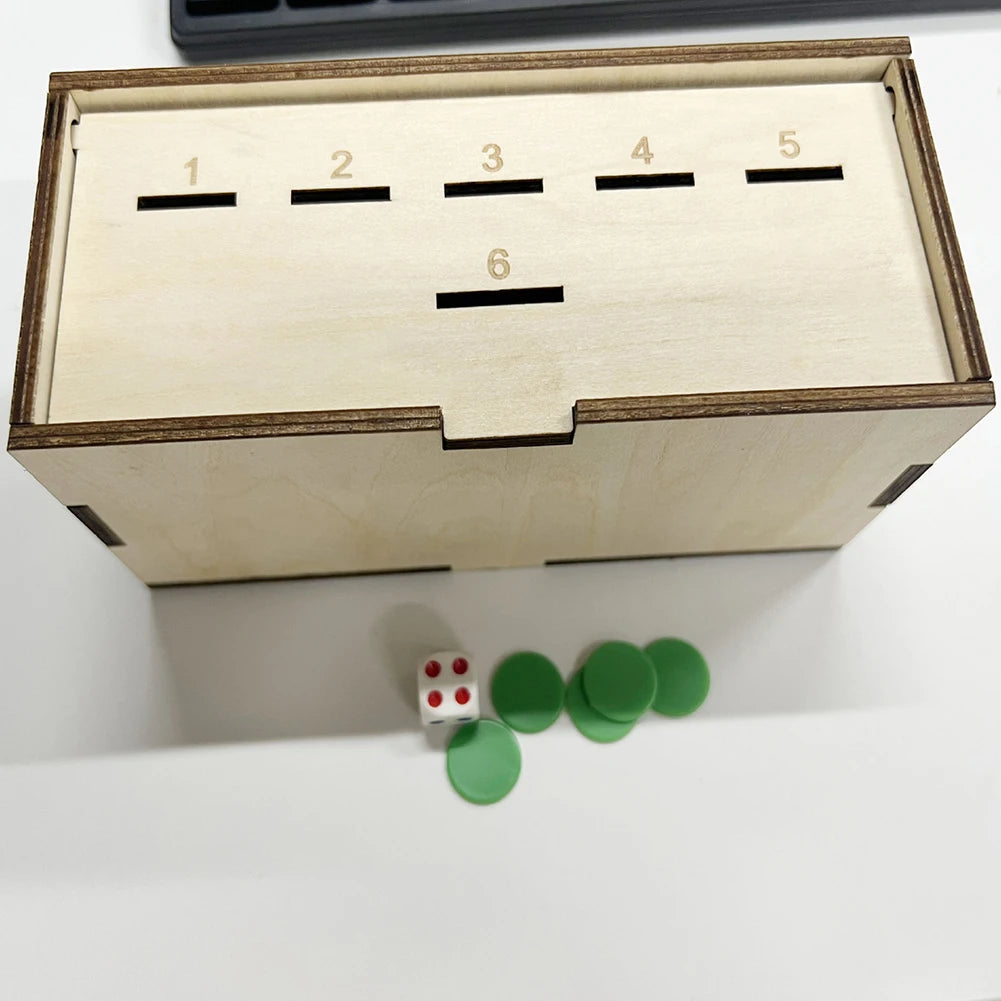 Penny Dice Game with Wooden Box | Family Board Game Night