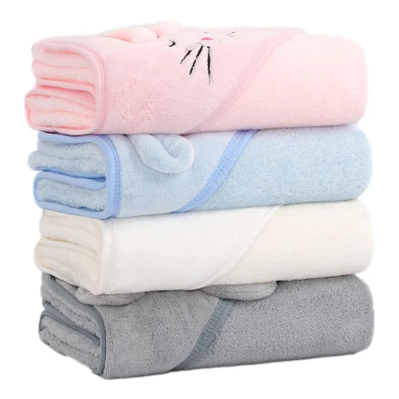 Cartoon Animal Baby Hooded Towel – Soft Newborn Swaddle Wrap