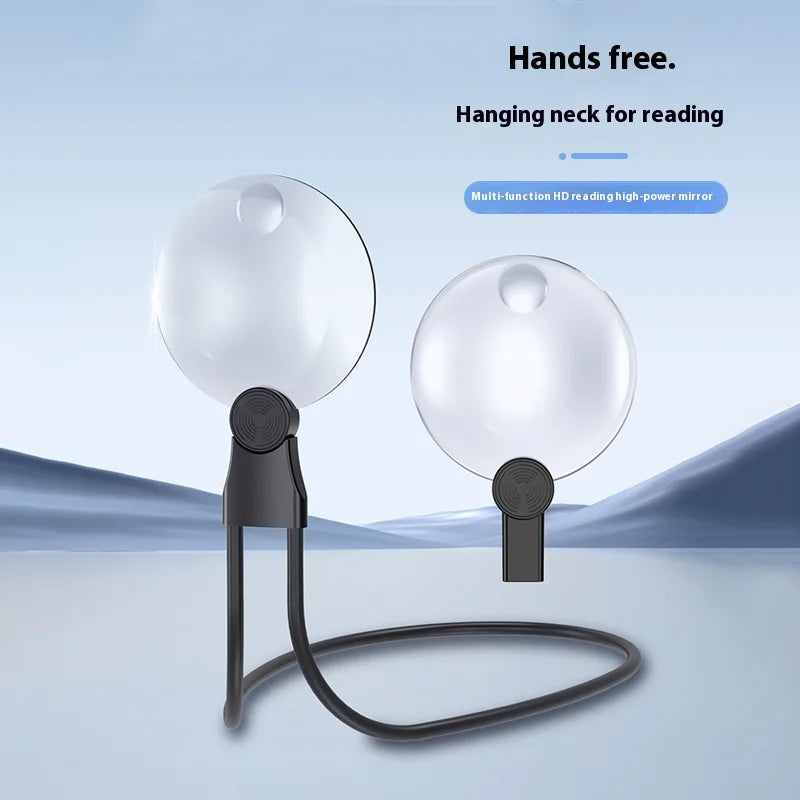 Round Frame 110Mm High-Quality Acrylic Magnifying Glass Hanging Neck for Hands-Free Reading Magnifier Peaceful Pleasures Health and Wellness