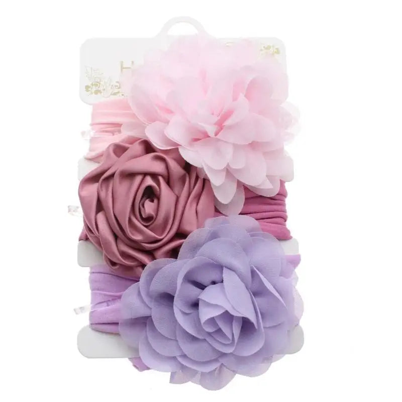 Baby Girl Floral Headband | Soft Nylon Elastic Hair Wrap 0–3Y