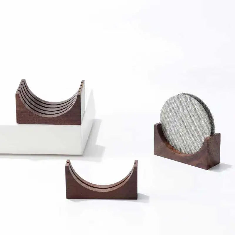 Espresso Coffee Puck Screen Stand, Reusable Wooden Walnut Stand for 51/53/58mm Espresso Portafilter Puck Screen Peaceful Pleasures Health and Wellness