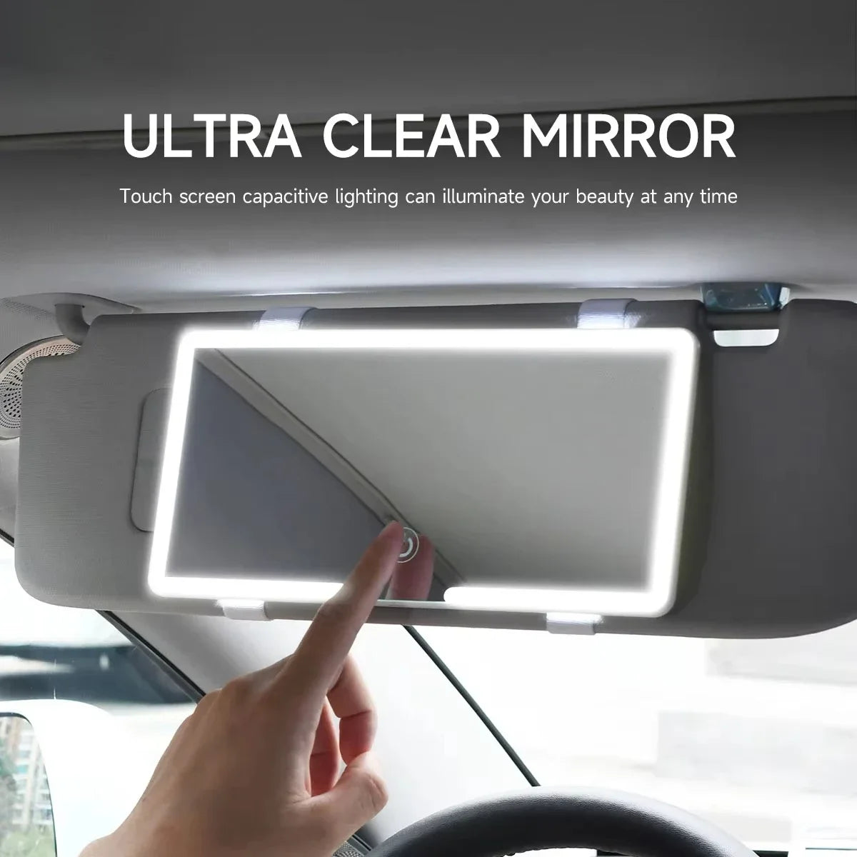Car Interior Mirrors Sun Visor Plate LED HD Makeup Mirror for Girls Women Rechargeable Fill Light Universal Thin Vanity Mirror Peaceful Pleasures Health and Wellness