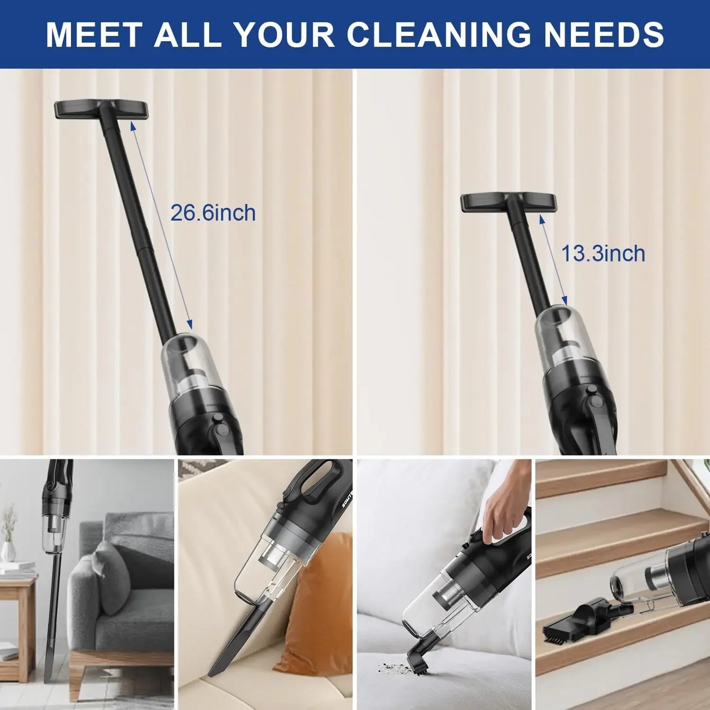 500W Corded Stick Vacuum Cleaner, 6-in-1 for Hard Floors & Pet Hair Vacuum Cleaners Peaceful Pleasures Health and Wellness