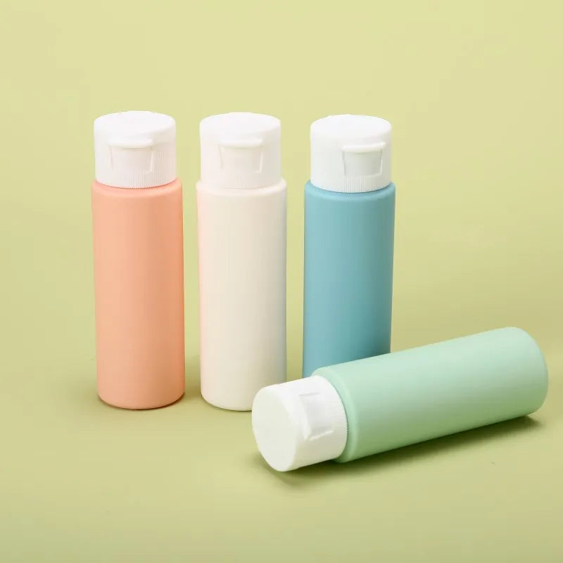 4Pcs/Set 50ml Refillable Bottle Soft Silicone Lotion Container Flip-Top Squeeze Tube Empty Bottle Portable Travel Shampoo Bottle Peaceful Pleasures Health and Wellness