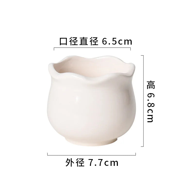 Ceramic Self-Watering Succulent Planter | White Minimalist Pot