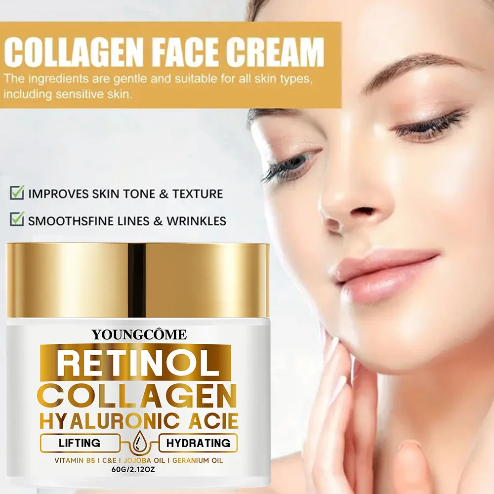 Retinol Face Cream Moisturizing Wrinkle Remover Collagen Hyaluronic Acid Creams Skin Care Cosmetic for Women&Men Peaceful Pleasures Health and Wellness