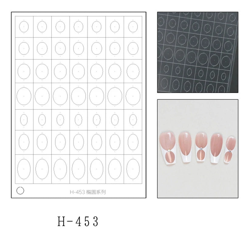 Fully Transparent Hollow French Nail Stickers Spray Painting Stencil French Edges Templates Patting Glue Adhesive Auxiliary Tool Peaceful Pleasures Health and Wellness H53