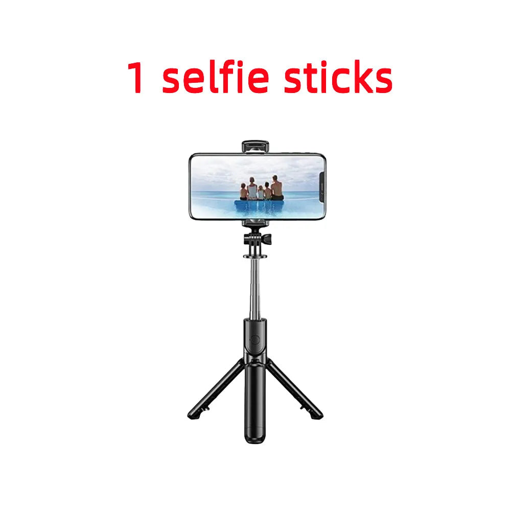 Wireless Selfie Stick Tripod Stand Bluetooth Remote Extendable Tripod for iPhone Mobile Phone Tiktok Live Streaming Peaceful Pleasures Health and Wellness Normal version
