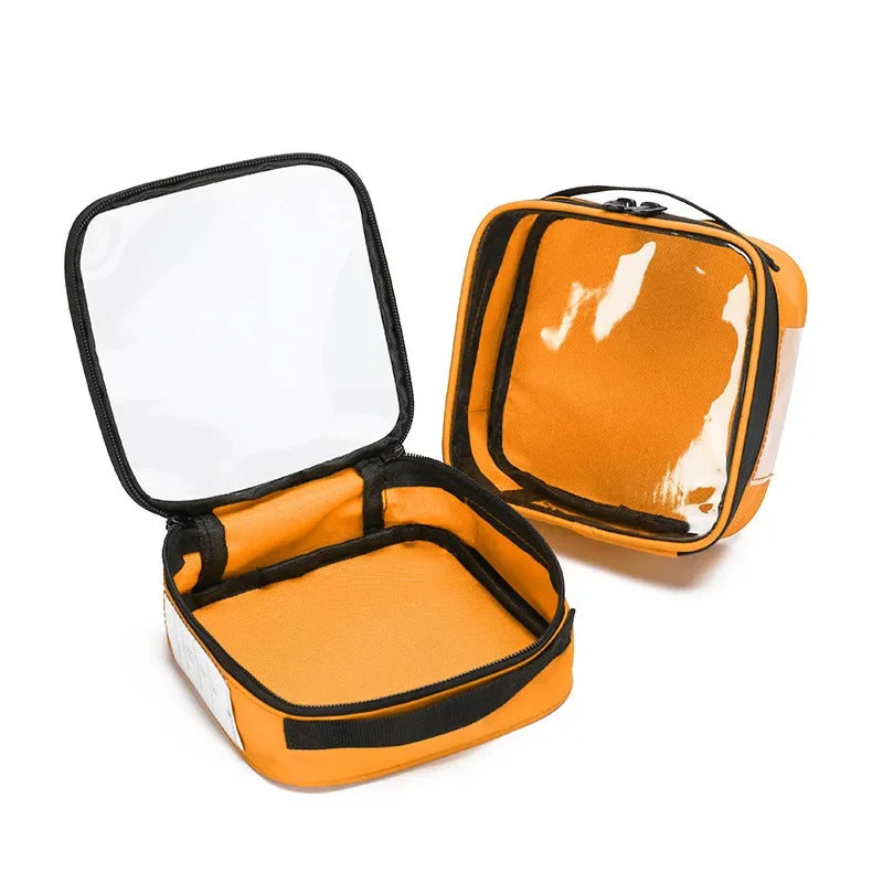 First Aid Kit Pouch Home Medicine Storage Bag Suitable For Outdoor Travel Medical Bag Home Rescue Emergency Survival Kit Peaceful Pleasures Health and Wellness Orange S