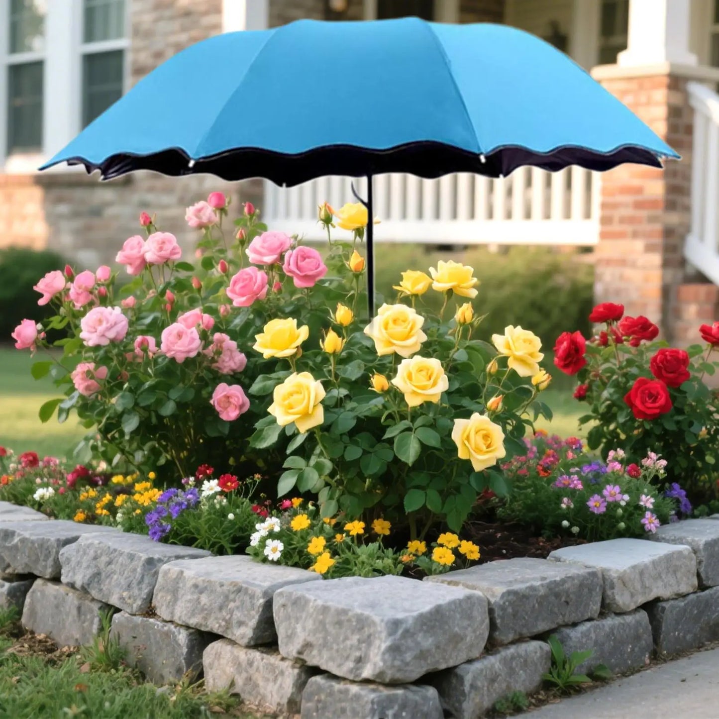 Plant Shade Umbrella with Metal Stake – UV & Rain Guard