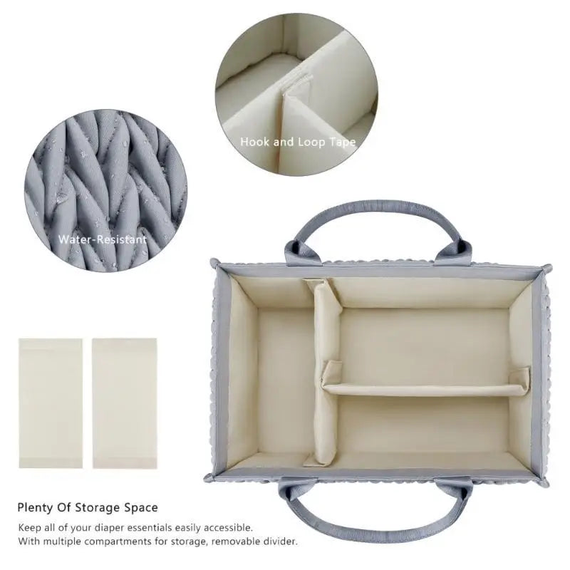 Foldable Baby Diaper Storage Basket | Travel Nursery Caddy