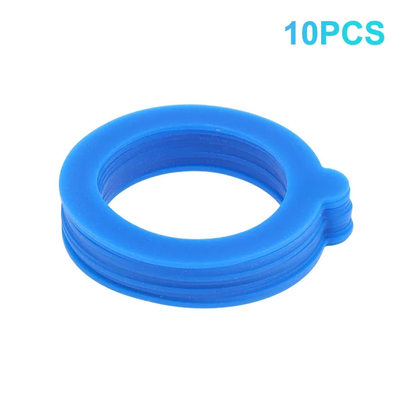 10-Pack Silicone Gaskets for Clip Top Glass Canning Jars Jar Sealing Gasket Peaceful Pleasures Health and Wellness 10pcs Blue