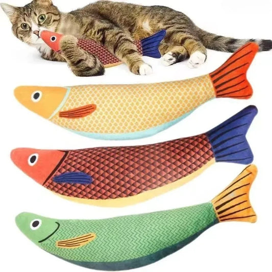 Cat Toy Contains Catnip for Self Pleasure and Relaxation 3D Simulated Fish Pillow Fish Interactive Sound Plush Toy Peaceful Pleasures Health and Wellness