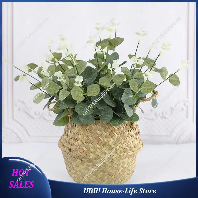 40PCS Silk Eucalyptus Leaves | Artificial Greenery for Home & Wedding