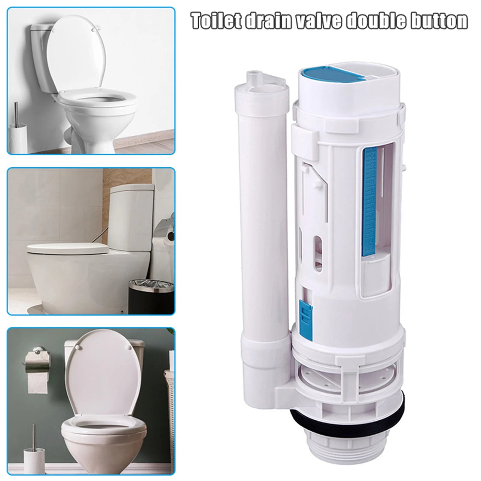 Toilet Dual Flush Valve Convenient to Install Water Saving Tank Button Suitable for Connected Side Toilet Water Tank Peaceful Pleasures Health and Wellness