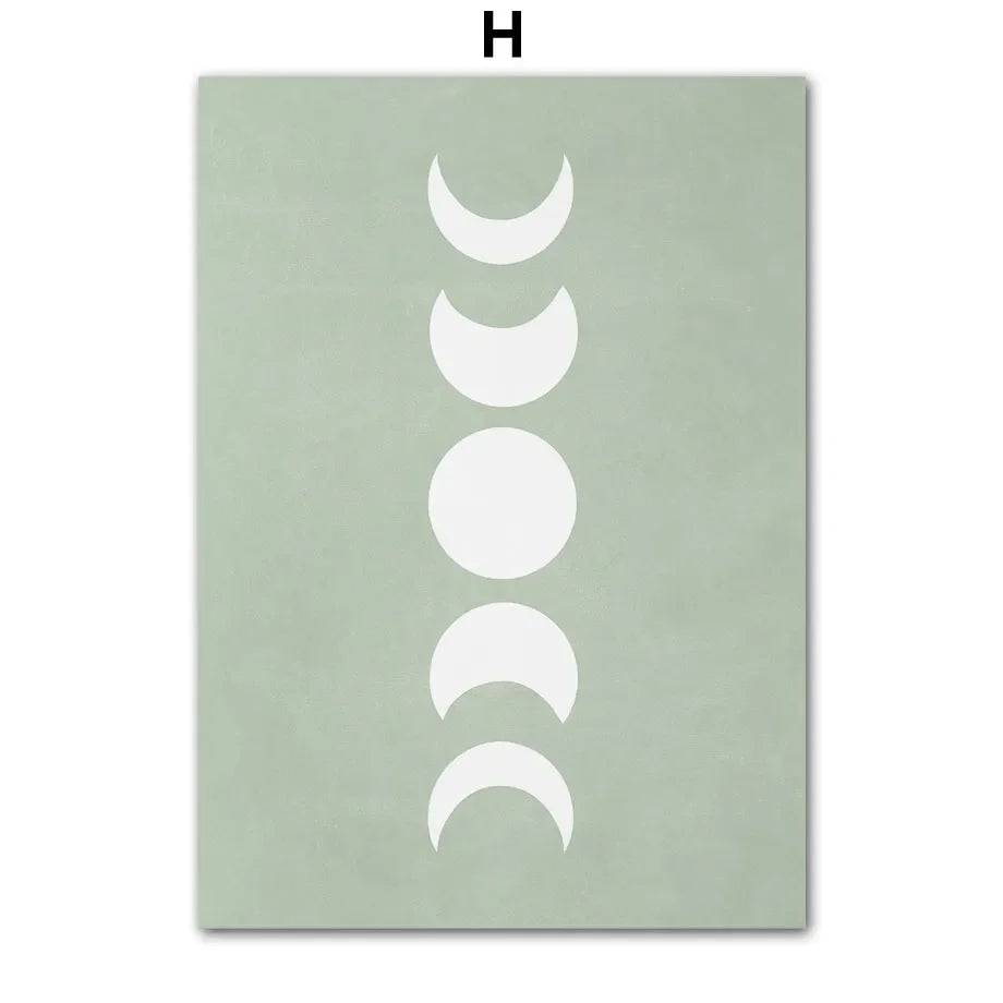 Sun Moon Abstract Landscape Canvas Wall Art Print | Unframed