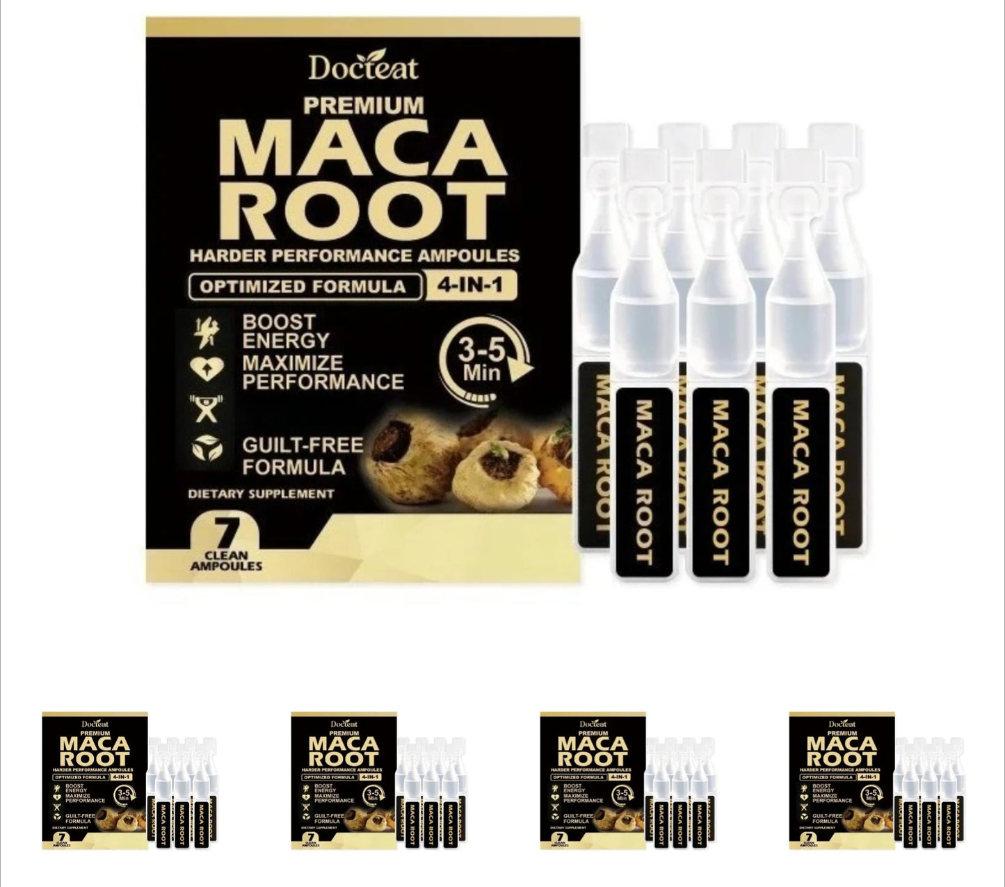 Maca Root Ginseng L-Arginine Liquid Ampoules | 7-Pack Daily