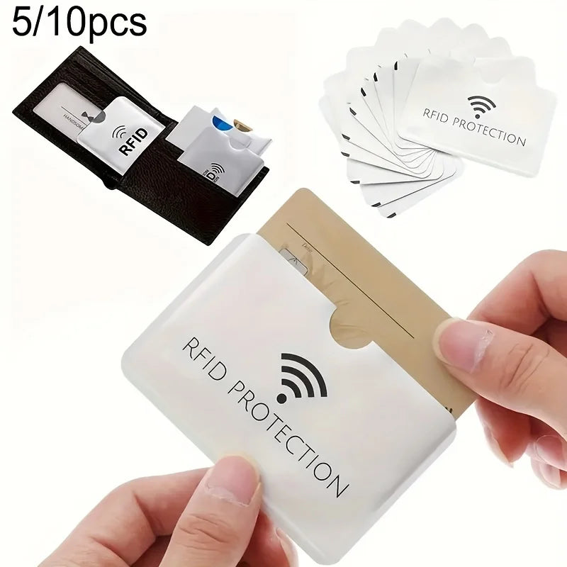 10-Pack Aluminum RFID Blocking Card Sleeves | Wallet Protection