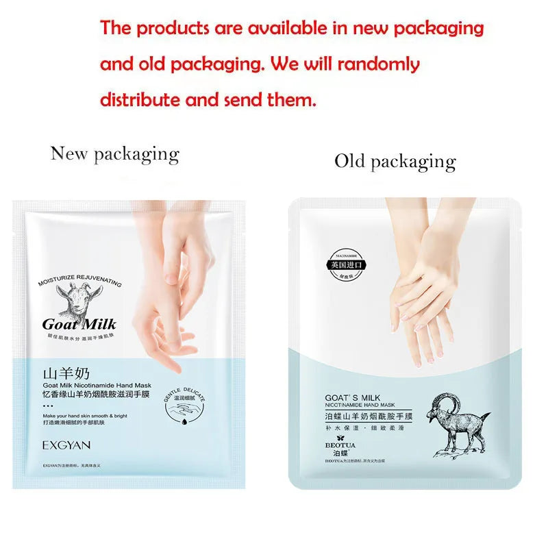 5 Pairs Goat Milk Hand Mask skincare Nourishing Moisturizing Whitening Exfoliating Remove Dead Skin Hands Skin Care Products Peaceful Pleasures Health and Wellness