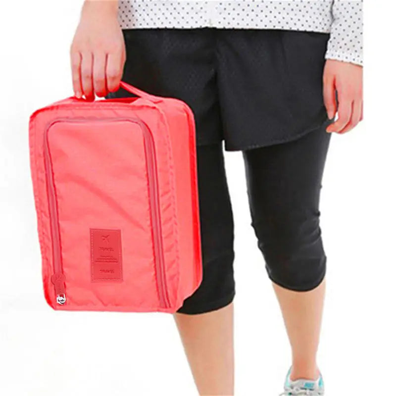Portable Shoe Bags Travel Holds Multifunction Folding Storage Handbag High Capacity Mini Solid Color Shoe Pouch Organizer Peaceful Pleasures Health and Wellness
