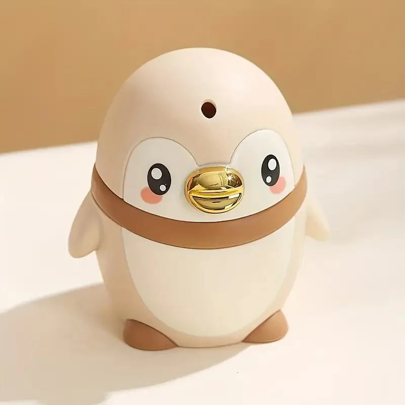 Penguin Toothpick Box Cartoon Cute Animal Automatic Press Type Toothpick Tube Storage Dustproof Toothpick Bottle Practical Tools Peaceful Pleasures Health and Wellness Brown