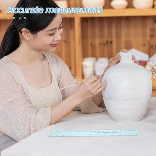 2-Piece Pottery Clay Measuring Ruler Set – Ceramic Sculpting Tools Pottery Measuring Rulers Peaceful Pleasures Health and Wellness