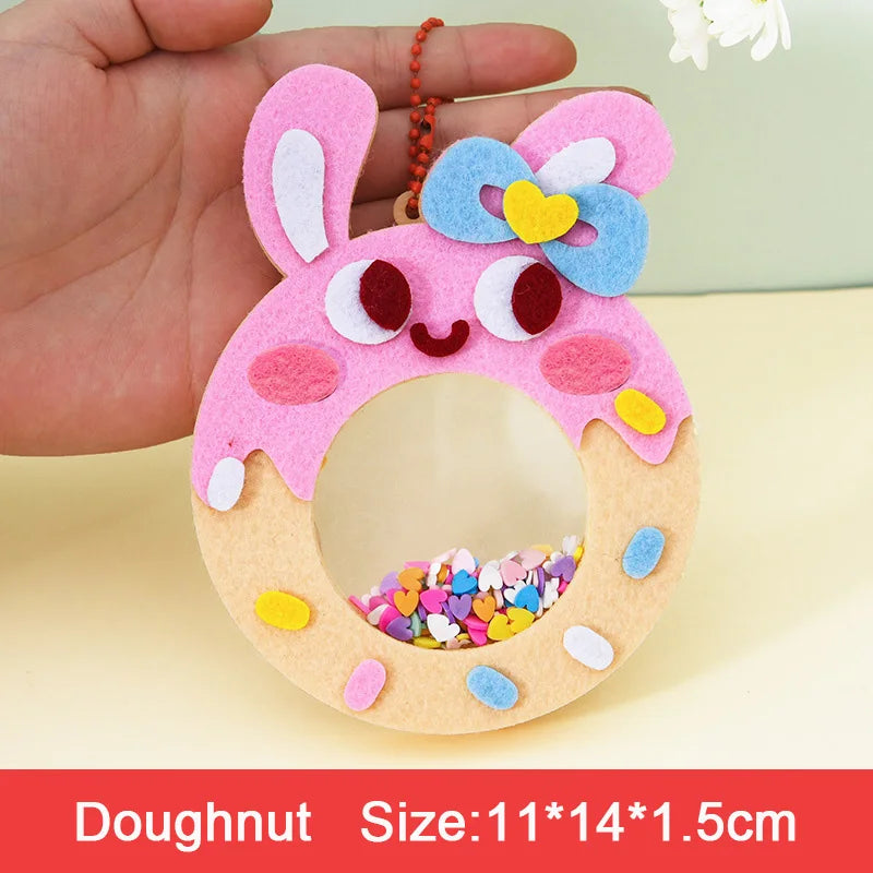 Cartoon Non Woven Shake Pendant DIY Material Kits Children Kids Easy