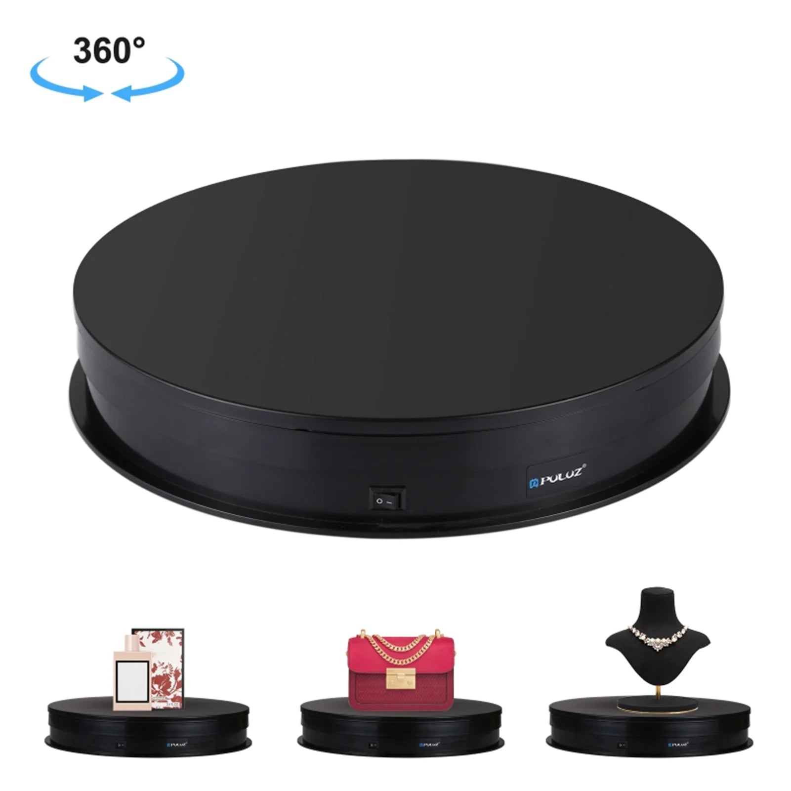 PULUZ Adjusting Speed USB Electric Rotating Turntable Display Stand Video Shootings Props Turntable for Photography Peaceful Pleasures Health and Wellness black