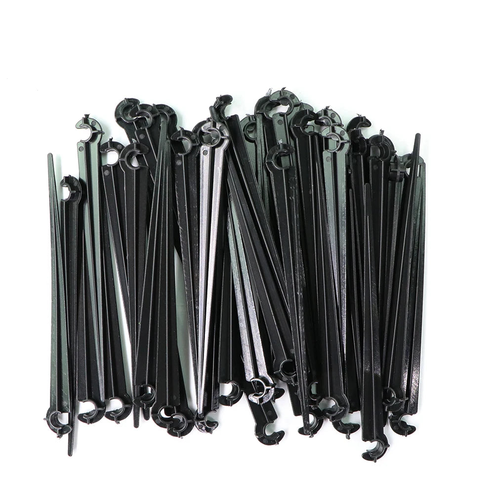 Garden Drip Irrigation Hose Holder Stakes – C-Type Ground Clips for 4/7mm Tubing Peaceful Pleasures Health and Wellness