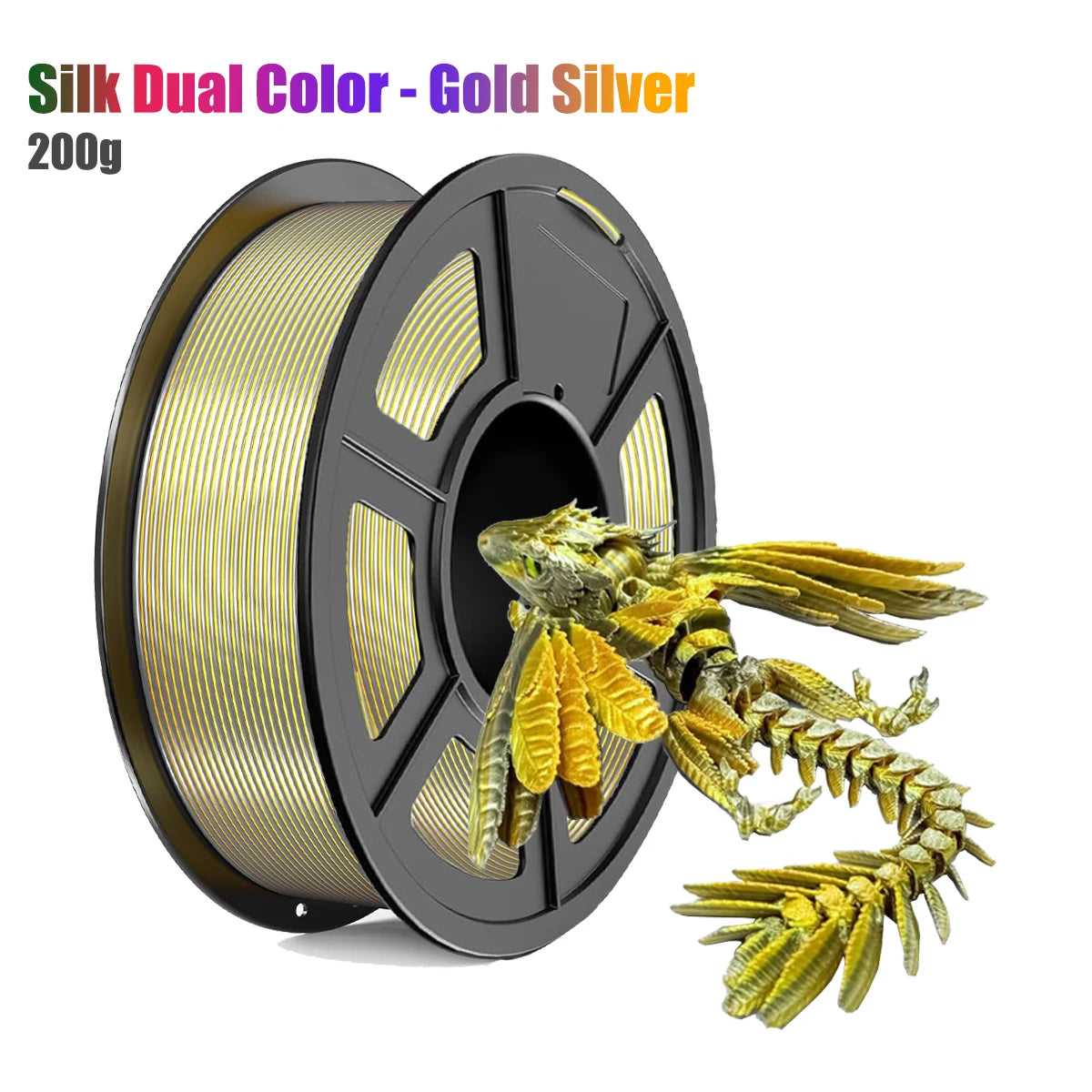 Silk PLA+ Dual Color 3D Filament 1.75mm 250G | DINGSUN 3D