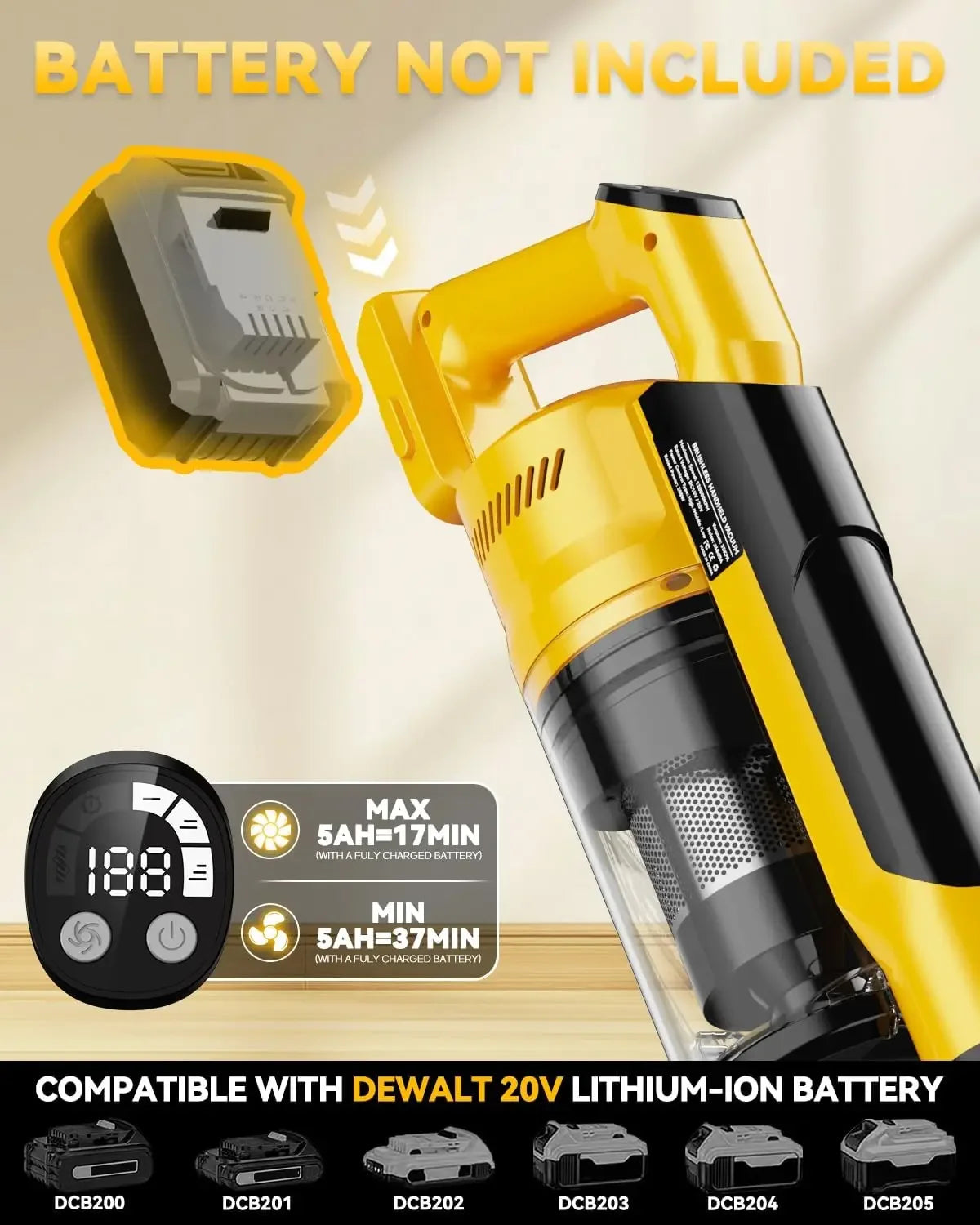 350W Cordless Stick Vacuum, 35kPa Brushless Motor, 6-in-1 with HEPA Filter for Floors & Cars Peaceful Pleasures Health and Wellness