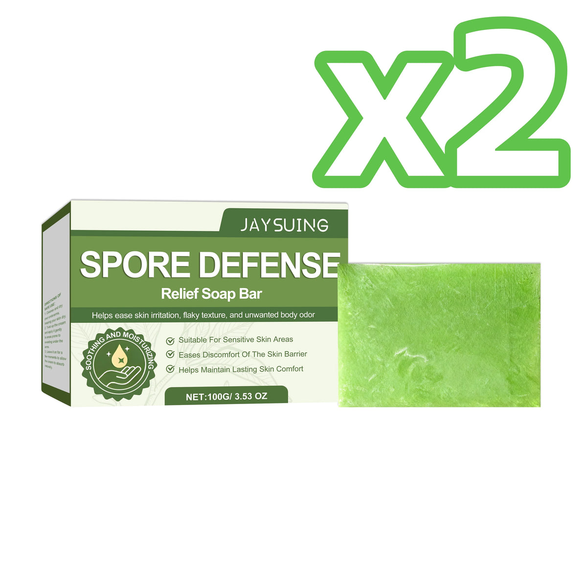 Aloes Tea Tree Soap Natural Extract Mild Clean Refresh Soothe Repair Body Skins Gentle Moisturize Skin Friendly Body Wash Soap Peaceful Pleasures Health and Wellness 100g Boxed X 2PCS