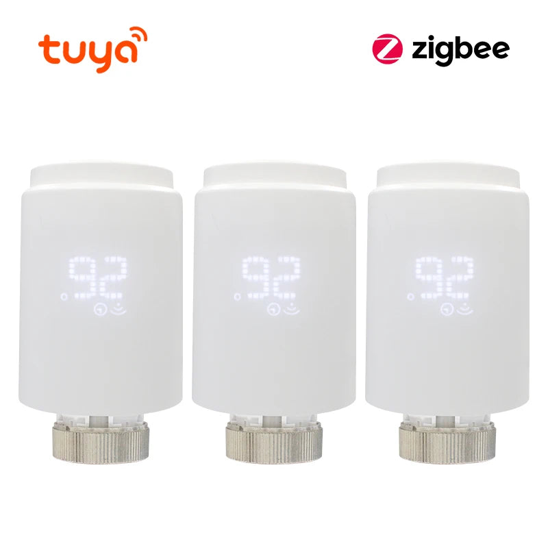 Tuya Smart Home Zigbee 3.0 Thermostatic Valve Radiator Zigbee Thermostat Radiator Zigbee Thermostatic Valve Alexa Google Home Peaceful Pleasures Health and Wellness ME172 3PCS Other
