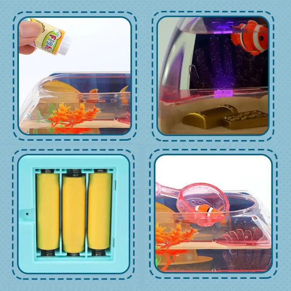 LED Mini Fish Tank Toy with Music & Fishing Game | Desktop