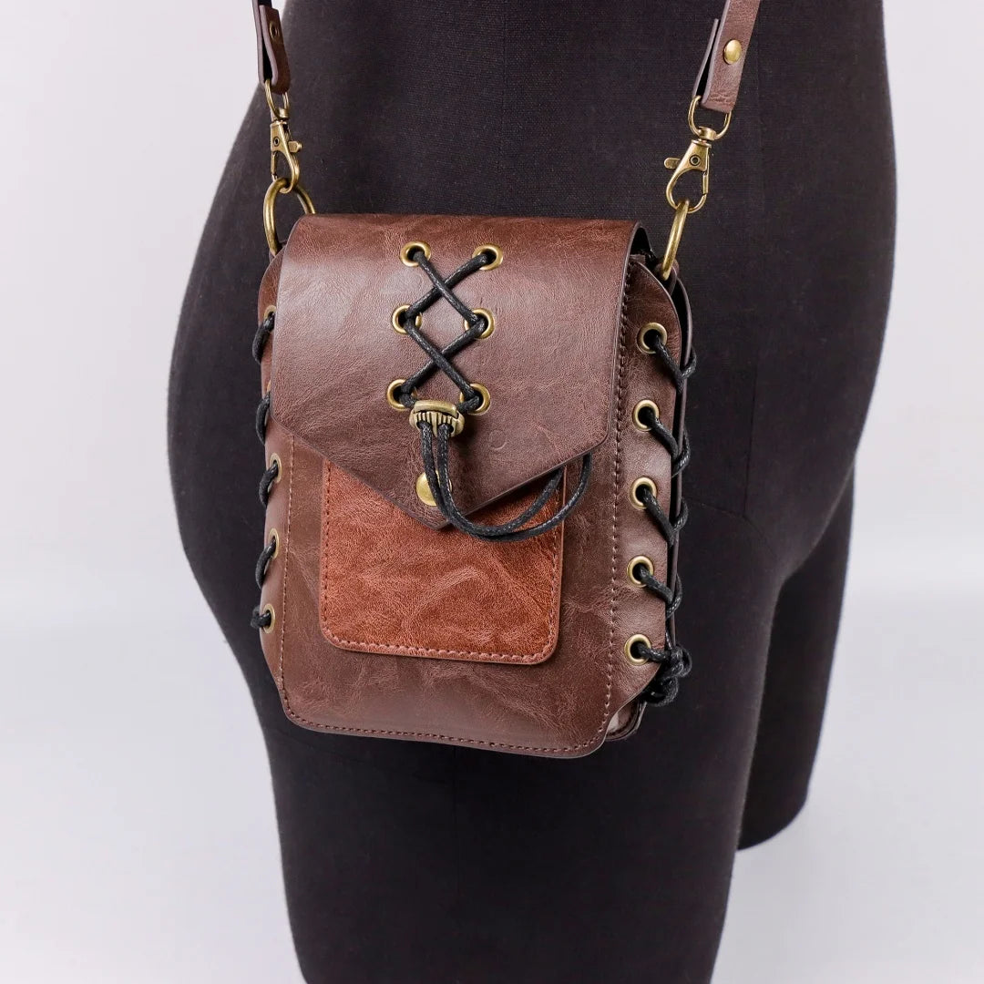 Light Brown Vintage Costume Accessories Belt Bag Unisex Halloween