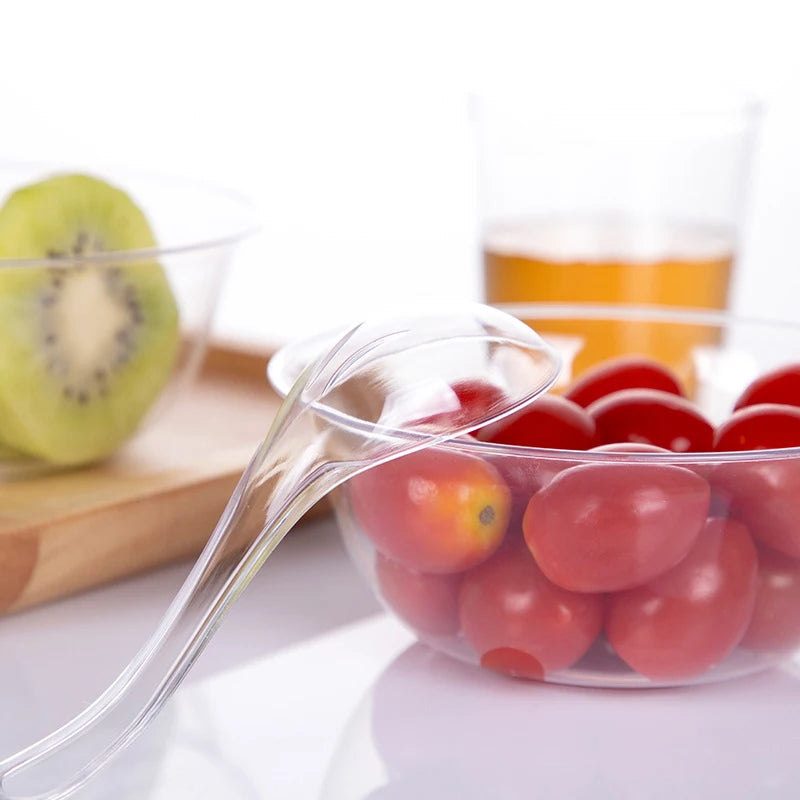 25-Pack 300ml Disposable Clear Plastic Bowls | Salad & Snack